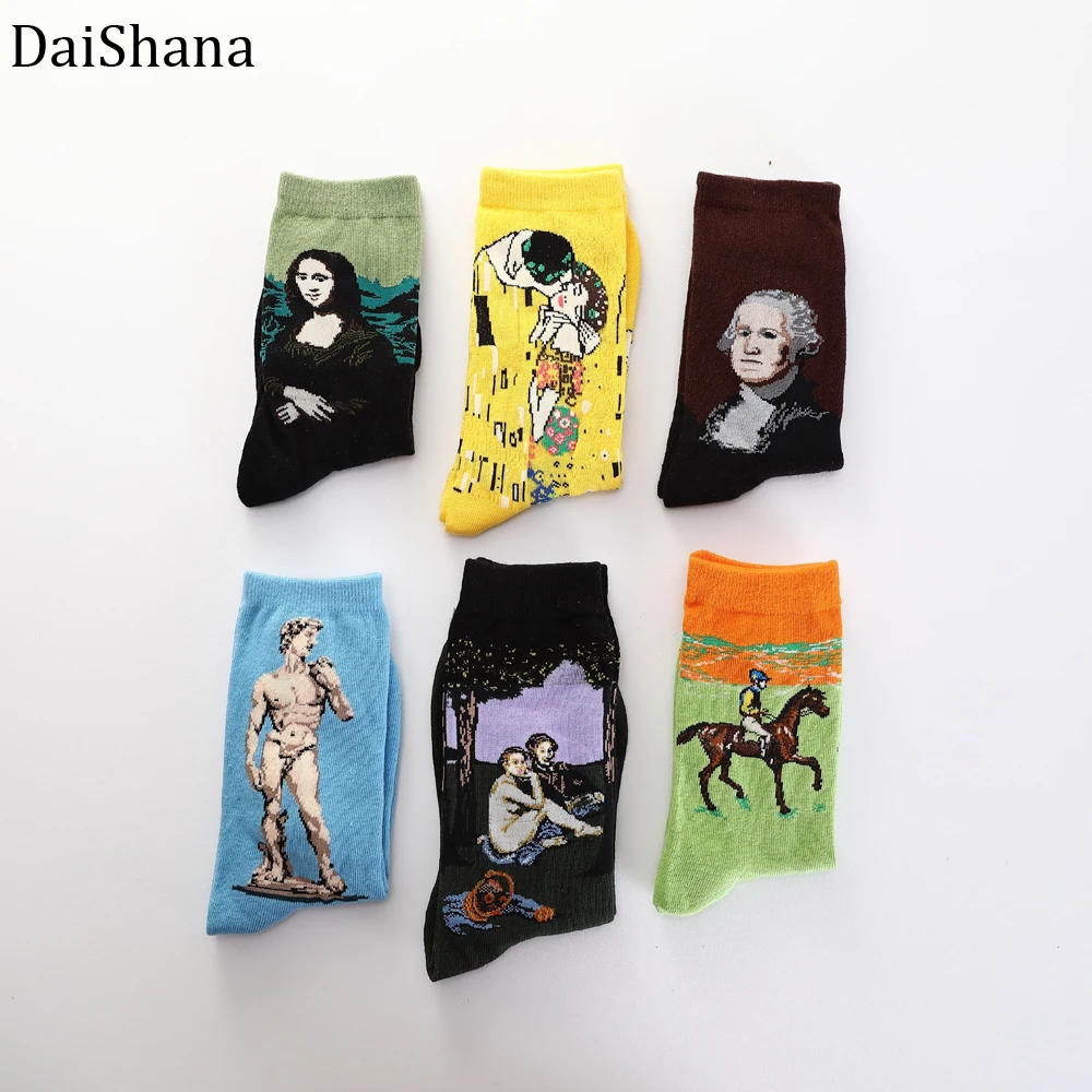 Classic Harajuku Spring Winter Retro Women Socks New Art Van Gog Mural World Famous Oil Painting Skateboard Socks Funny Socks Classic Harajuku Spring Winter Retro Women Socks New Art Van Gog Mural World Famous Oil Painting Skateboard Socks Funny Socks