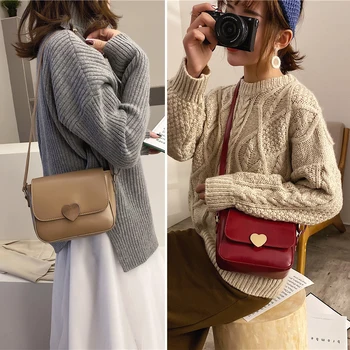 

RoyaDong Women's Messenger Bags Fashion Heart Metal Crossbody Bags For Women Handbags Pu Leather Luxury Bag 2020 New Handbag