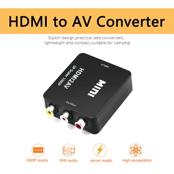 

HDMI2AV Converter HDMI to RCA AV Convertor Composite AV 3 RCA Output Video Adapter Mini NTSC PAL for TV VHS VCR DVD
