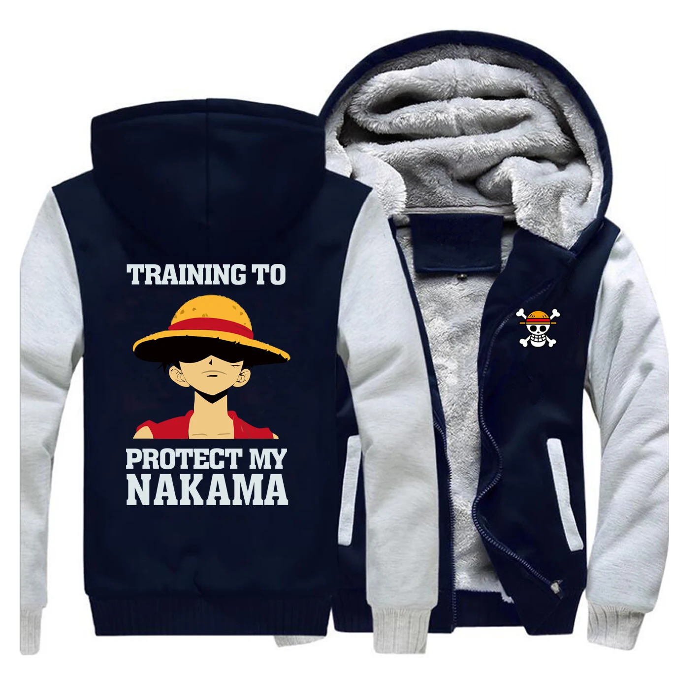 One piece мультфильм аниме Луффи зима горячая Распродажа толстовки человек реглан Пальто Толстая Толстовка уличная Мужская модная теплая одежда