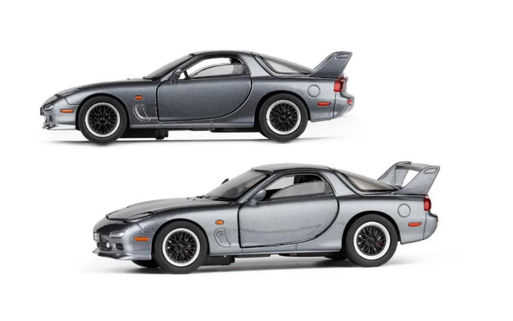 1:32 Mazda FD RX7 модель автомобиля из сплава, 4 двери уникальный спортивный автомобиль, автомобильные огни могут быть выключены