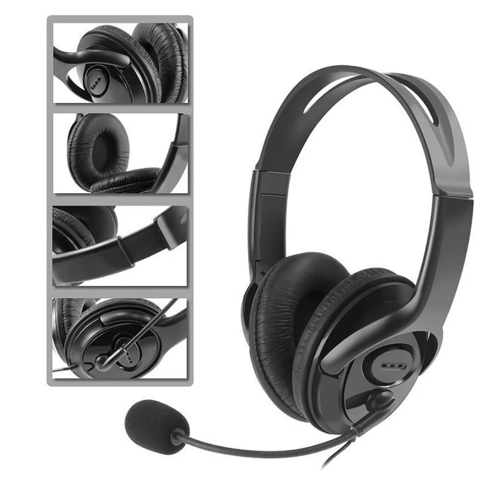 Portable Wired Gaming Headset with Microphone Volume Control Headphone 3.5mm Audio Jack For PS4 Online Game Playing Use
