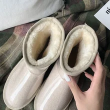 Новые зимние женские ботинки теплые короткие плюшевые мягкие женские ботильоны женская повседневная обувь на платформе с мехом