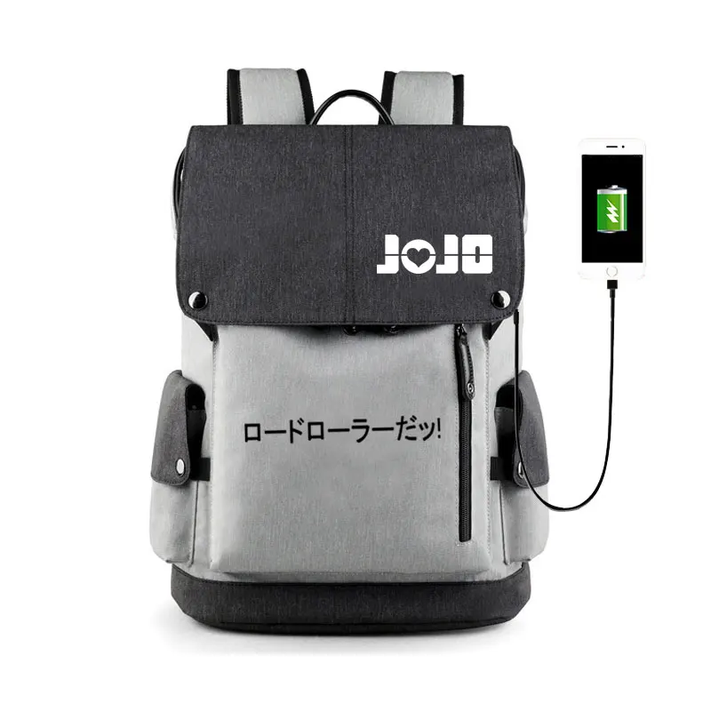 Аниме JOJO причудливый Adventrue рюкзак сумки shudent школьный нейлон путешествия USB сумка для ноутбука - Цвет: 03