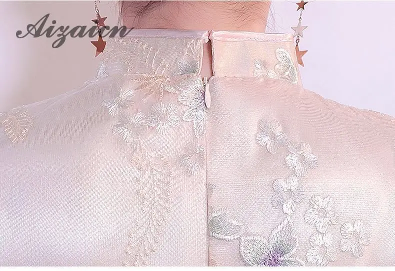 Китайское платье Ципао открытые вилки свадебные Qipao белый кружевной Китайский традиционный вечернее платье восточные платья вышивка Qi Pao