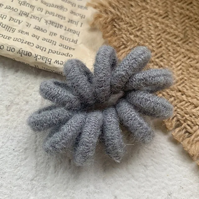 1PC Elastic Hair Bands Velvet Spiral Shape Ponytail Holders Hair Ties Gum Rubber Band Hair Rope Telephone Wire Hair Accessories Blue