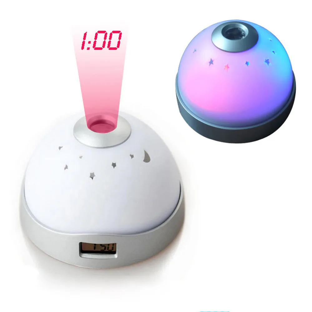 

Creative Magic Colorful Projection Clock Star Sky Night Light LED Digital Projection Starry Alarm Clock Home Table Decoration