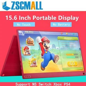 

Portable Monitor 15.6” LED USB Type C Hdmi gaming monitor ips 1080p HD display for PS4 Laptop Phone Xbox Switch Pc with Case