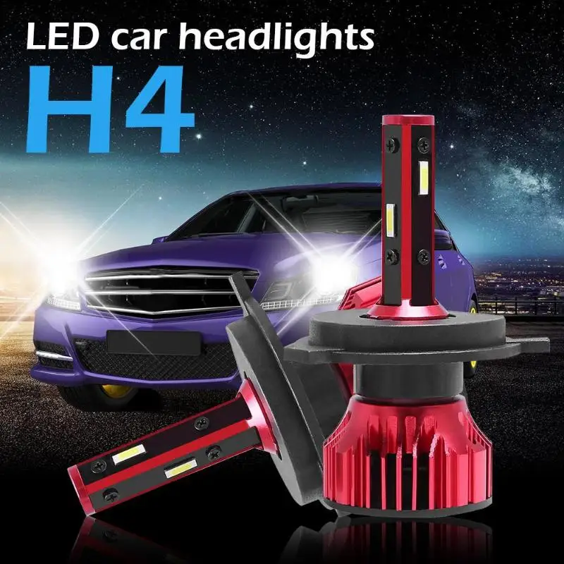 1 пара H1 H3 H4 H7 H11 9005 9007 светодиодный фар автомобиля лампы 6500K 56W 4800LM авто фары лампы EMC