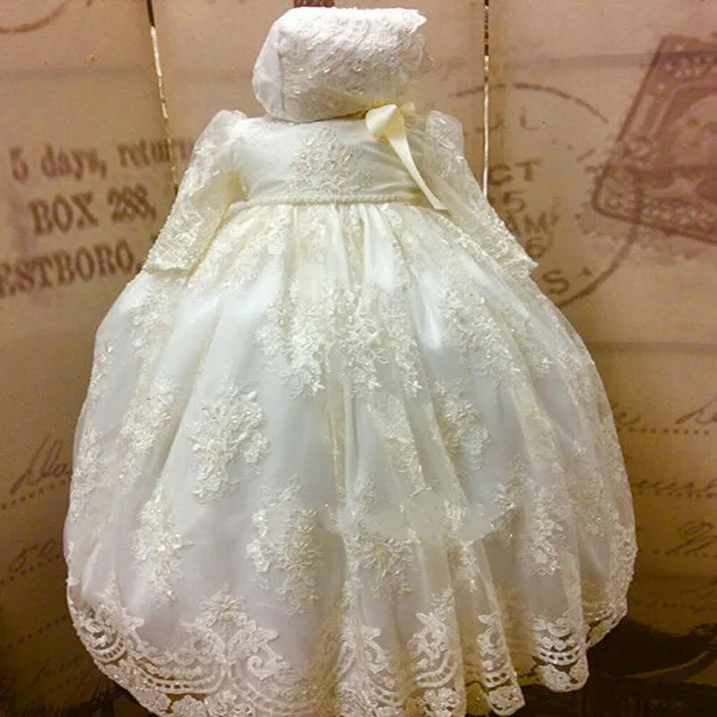 Custom Ivory White Lace Baby Doopjurk Doop Jurk Kinderen Verjaardag Gown Party Doopjurk 0-24M Custom Ivory White Lace Baby Doopjurk Doop Jurk Kinderen Verjaardag Gown Party Doopjurk 0-24M