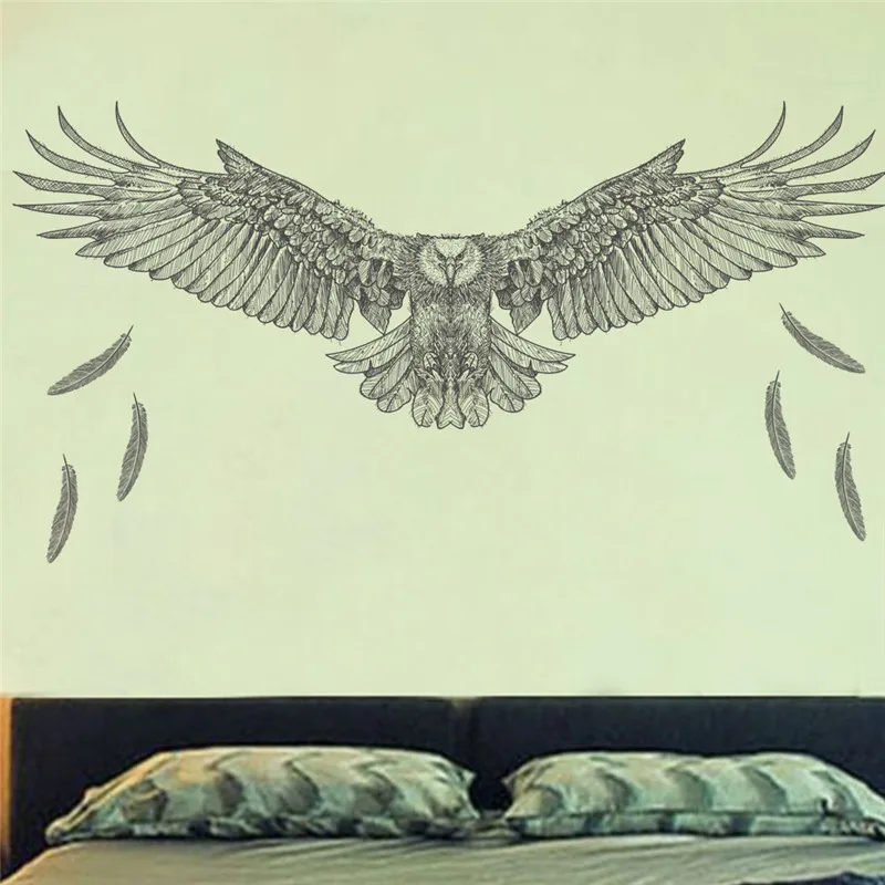 

Flying Owl Wall Stickers Living Room Bedroom Home Decoration Animal Mural Art Diy Pvc Safari Bird Wall Decal