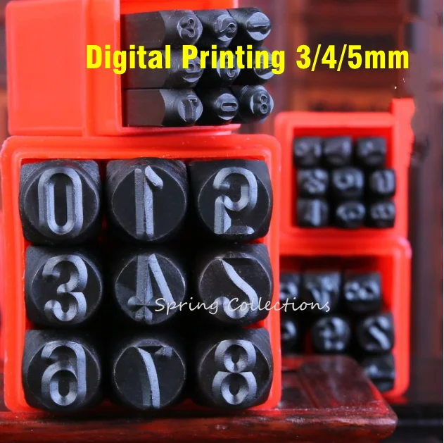 High-carbon steel 3/4/5mm 0~9 Number Set Kit Tool Die Punch Stamp Stamping Case Leather Craft 9pcs/lot,Leather Stamping tools