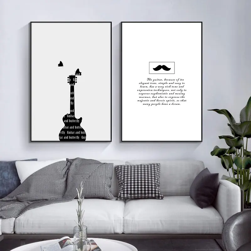 Винтажная музыкальная Опора Скандинавская Картина на холсте домашний декор