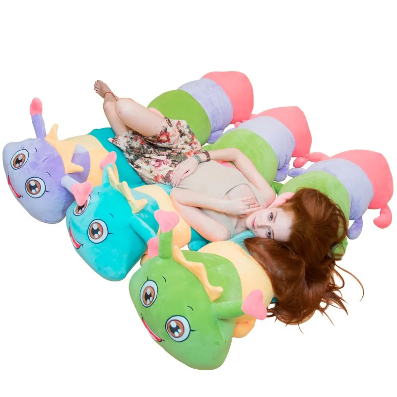 

Fancytrader 59'' Giant Stuffed Caterpillar Toy Soft Big Plush Carpenterworm Long Sleeping Pillow Doll 150cm 3 Colors 2 Sizes