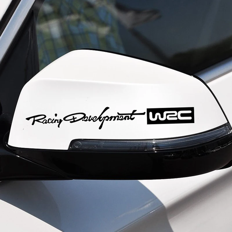 2PcsLot Car Rearview Mirror Stickers WRC Rally Racing Stripe Car Rearview Mirror Sticker Auto Body Styling Stickers Accessories (3)