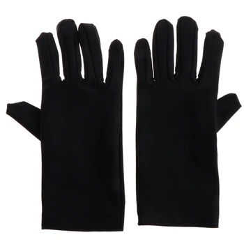 

1 Pair Black Inspection With Soft Blend Cotton Lisle Jewelry Gloves For Work Protection 2S41407