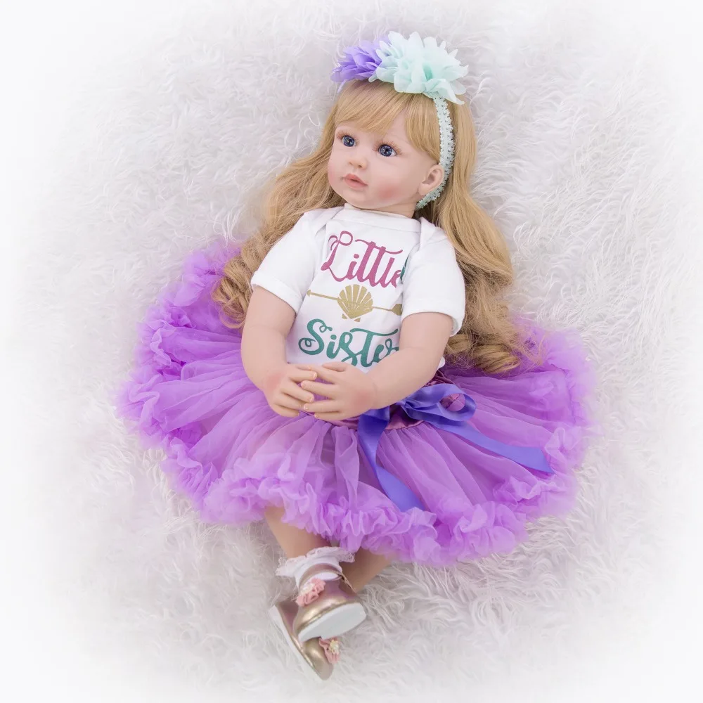 KEIUMI прекрасный 60 см как принцесса Reborn Baby Doll игрушки 24 ''милая кукла" малыш "Девочка золотые волосы подарок на день рождения ребенок игровой дом игрушка