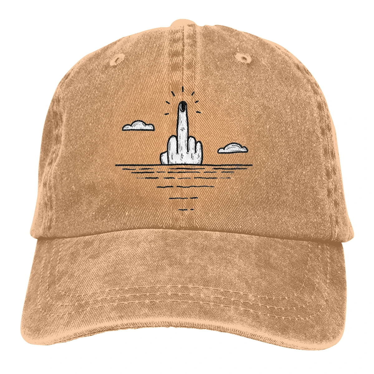 Sunrise Fxxk You Casquette Красная мужская и женская джинсовая бейсболка с ремешком Регулируемая Кепка для гольфа - Цвет: Хаки