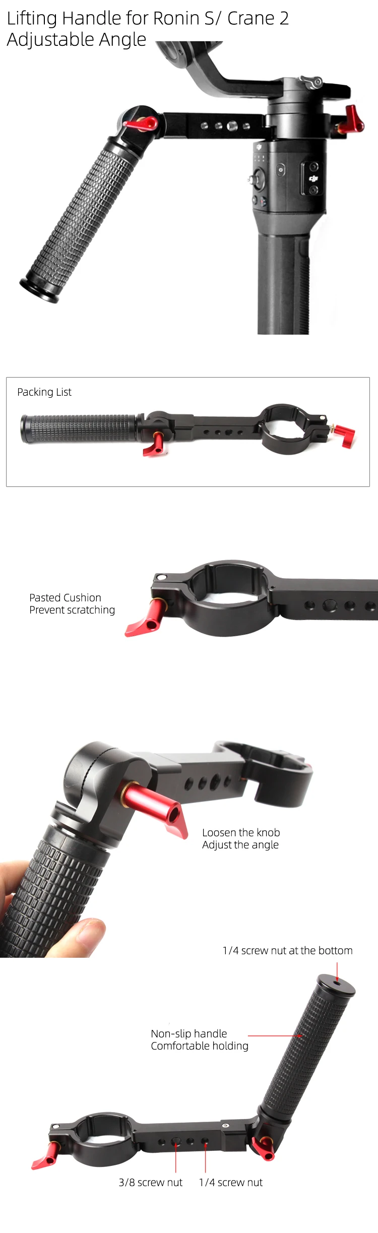 DSLR Gimbal Handy Sling регулируемая ручка для DJI RONIN S/Zhiyun CRANE 2 ручные аксессуары