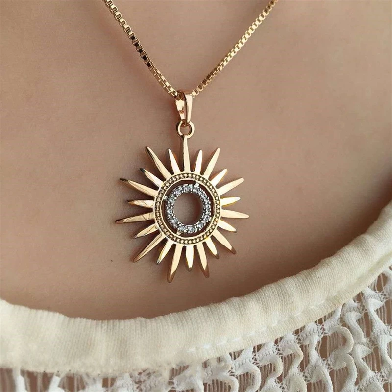 Collares sencillos cristal para mujer, colgante de cadena de clavícula, collar de oro, joyería Simple para banquete y fiesta, 1 ud.| Collares - AliExpress