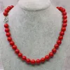 Cute/Romantic Fashion Beautiful Artificial Red Coral Round Beads 8/10/12/14mm Necklace Chain Choker Clavicle Jewelry 18inch Y780 ► Photo 2/6
