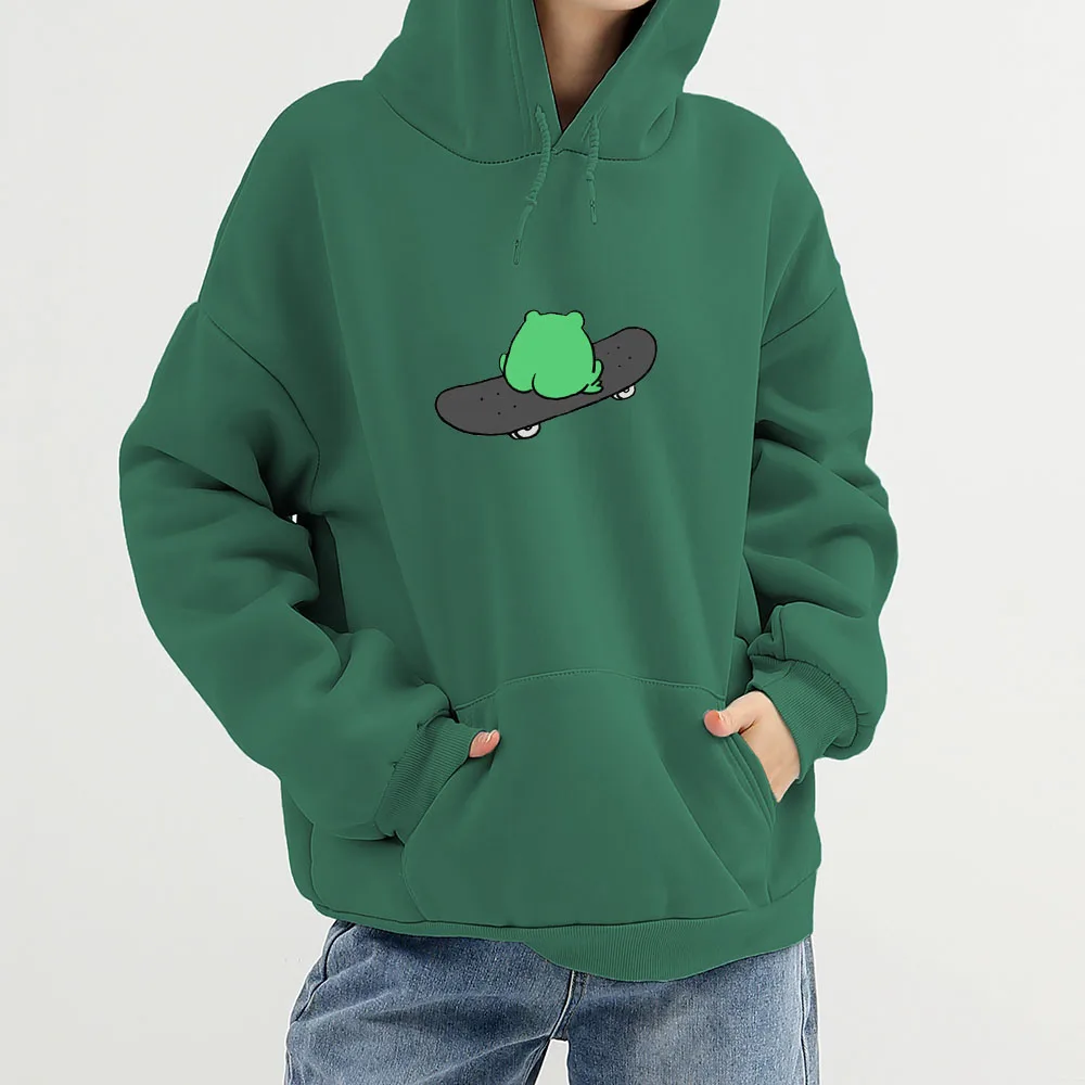 

Hoodie Frog Print Vintage Harajuku Women's Winter Hoodies Kawaii Streetwear Oversize Top Cool Women Loose Sweatshirts