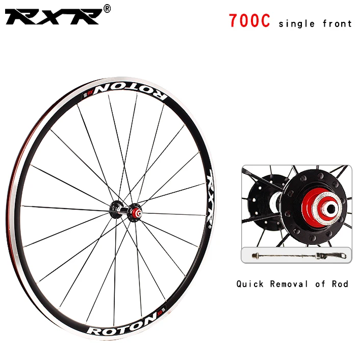 700C black front QR RXR колеса для шоссейного велосипеда X6 700C подшипниковые колеса 7-11 скоростей V тормоз клинчер Передние Задние алюминиевые колесные диски из сплава - Цвет: 700C black front QR