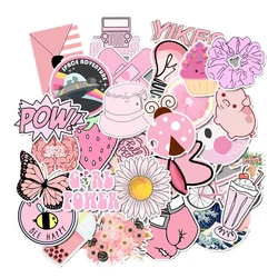 50PCS Pink Aesthetic Stickers Cute Kawaii Cartoon Kpop Manga for Laptop Skateboard Guitar Notebook Bullet Journal Sticker Decals