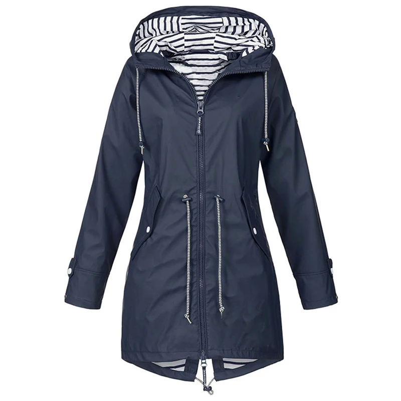MoneRffi Для женщин куртка Зимние непромокаемые застежка-молния с защитой от ветра и длинными размера плюс, женские пальто для Для женщин плащ куртка осень-зима