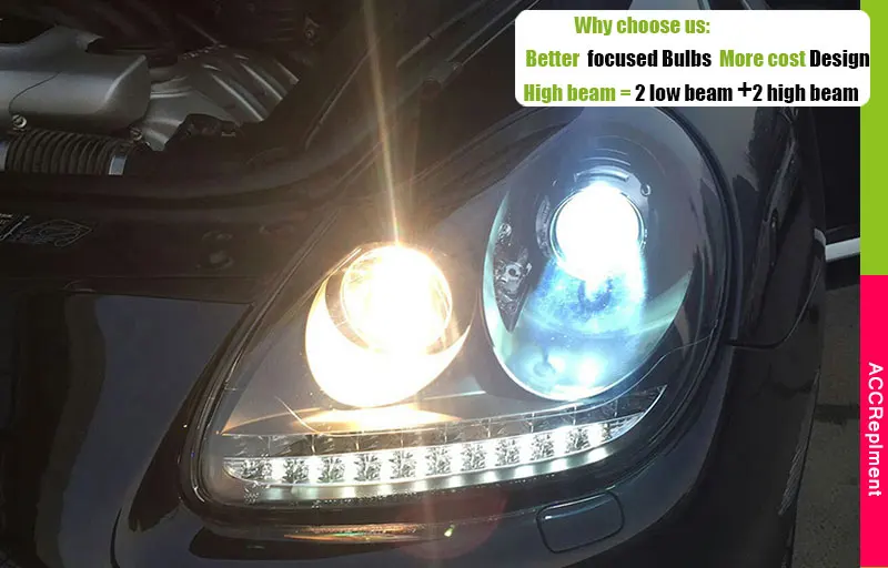 Автомобильный Стайлинг для Porsche Cayenne фары 2004-2006 светодиодный фонарь светодиодный drl H7 hid Bi-Xenon двойные линзы ближнего света