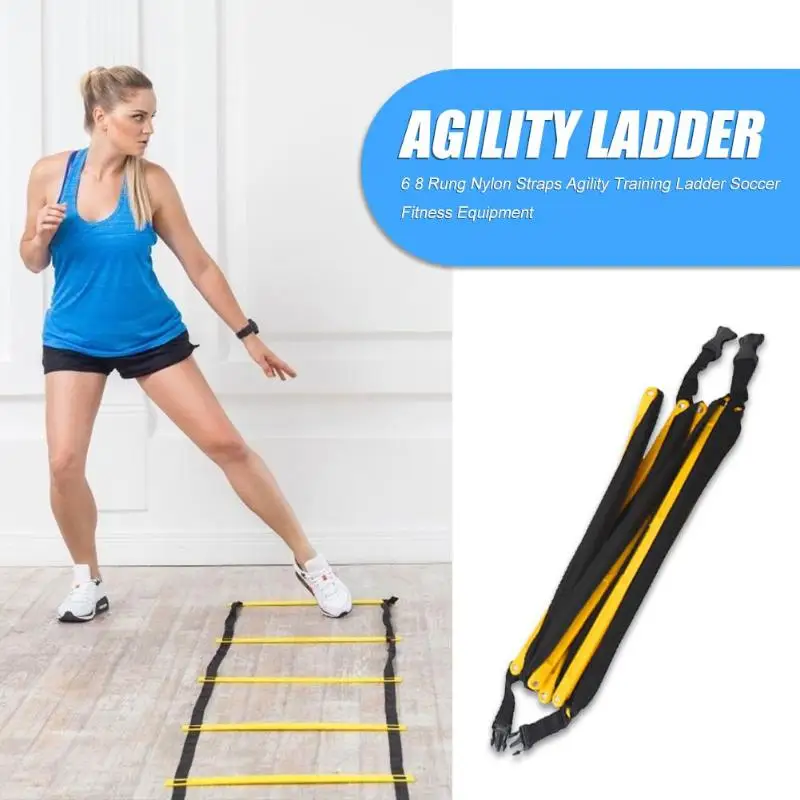 Прочная подвижная лестница износостойкая 6 8 Rung Agility лестница для футбола скоростная лестница тренировочные лестницы оборудование для фитнеса