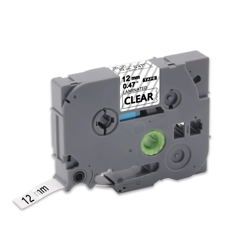 Black on Clear UniPlus TZe131 tze231 tze431 tze531 tze631 tze731 12 мм Принтер этикеток для Brother герметизирующая ptfe-лента для E100 принтер этикеток P-touch мульти цветные Стикеры - Цвет: Black on Clear