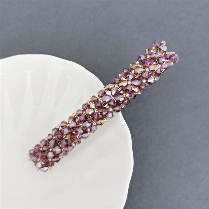 gold hair clips Sweet Color Crystal Spring Hair Clips Pins Handmade Beads Hair Barrettes For Women Girl Fashion Simple Hair Accessories Headwear korean hair clips Hair Accessories