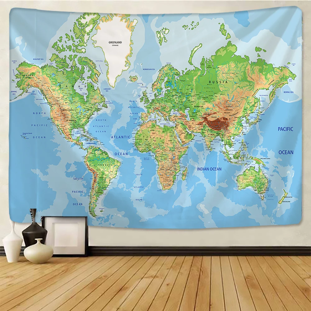 Tapestry Decor Map Tapestry Wall Hanging Decoration