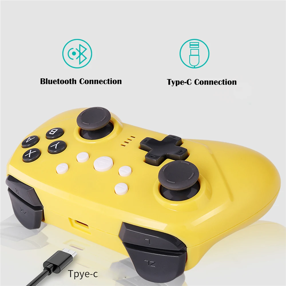 Portable Wireless Bluetooth Gamepad Joystick Wired Game Controller for Nintend Switch/Switch Lite Console 6-axis Sensor Function