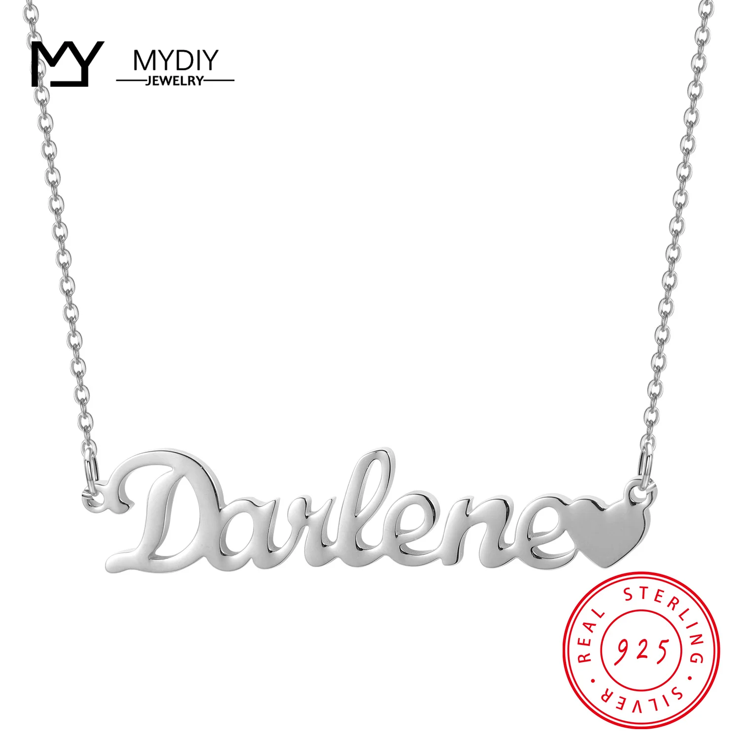 925 Sterling Silver Custom Name 2022 Fashion Heart Dainty Necklace Retro Simple Geometric Pendant Mother's Day Necklaces Gift necklaces mama simple alloy necklace in gold size one size