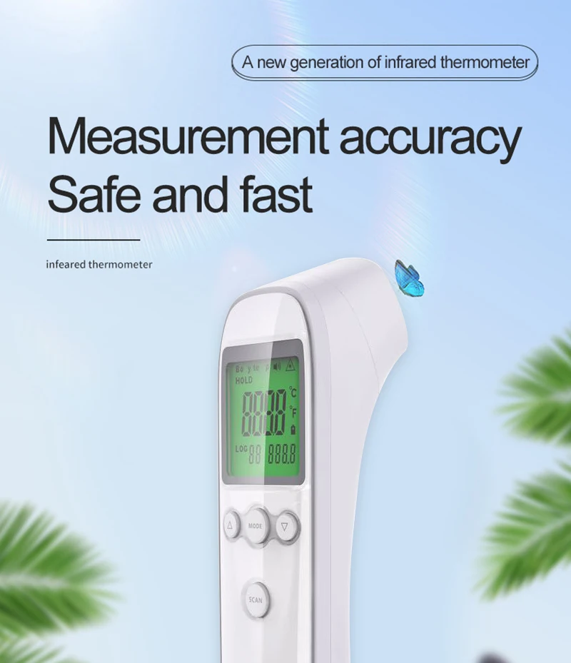

2020 Muti-fuction Baby/Adult Digital Termomete Infrared Forehead Body Thermometer Gun Non-contact Temperature Measurement Device