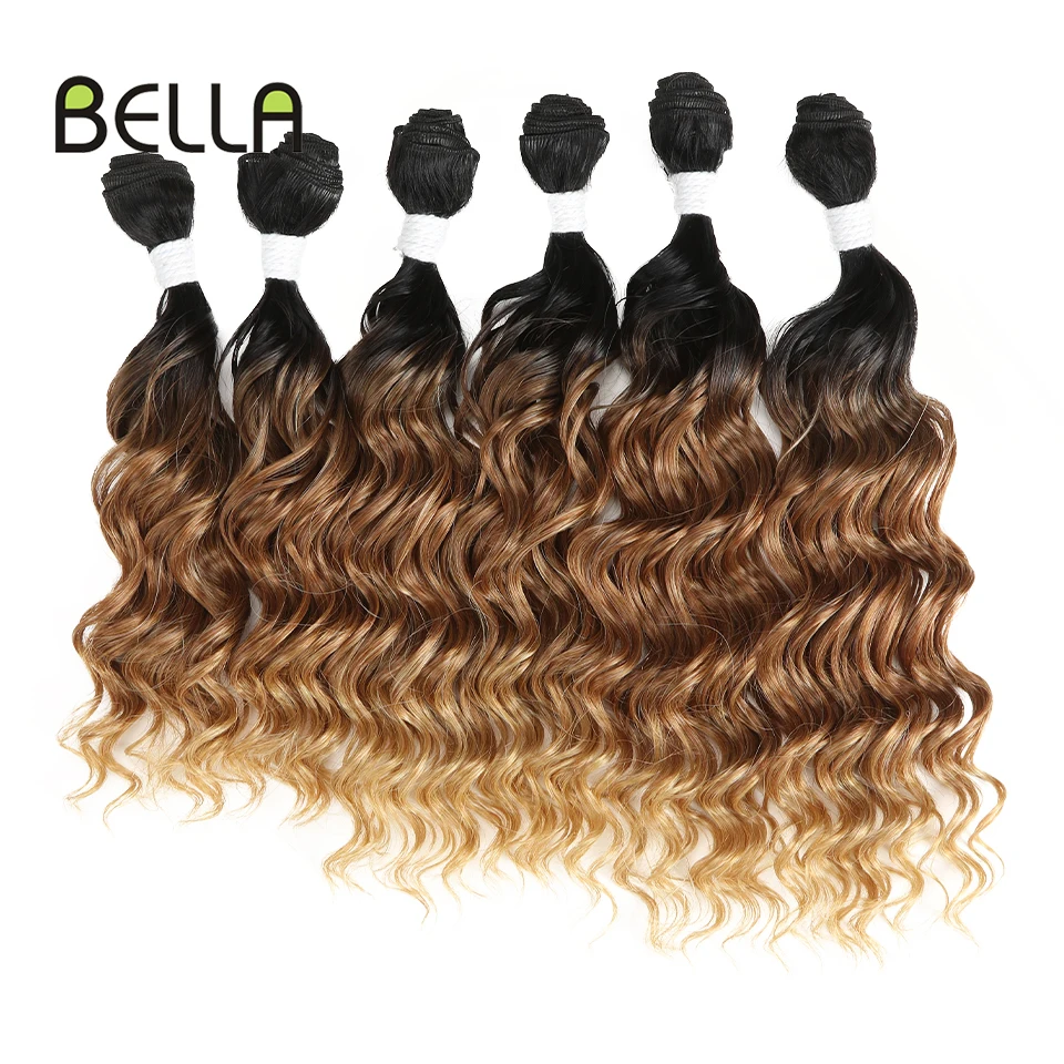 Волнистые волнистые пряди для наращивания Bella 7 шт. 12 14 16 дюймов 240 г 3