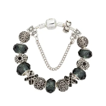 

ANNAPAER Silver Plated Starfish Charm Bracelet Fit Original Pink Crystal Beads Bracelets & Bangles for Women DIY Jewelry