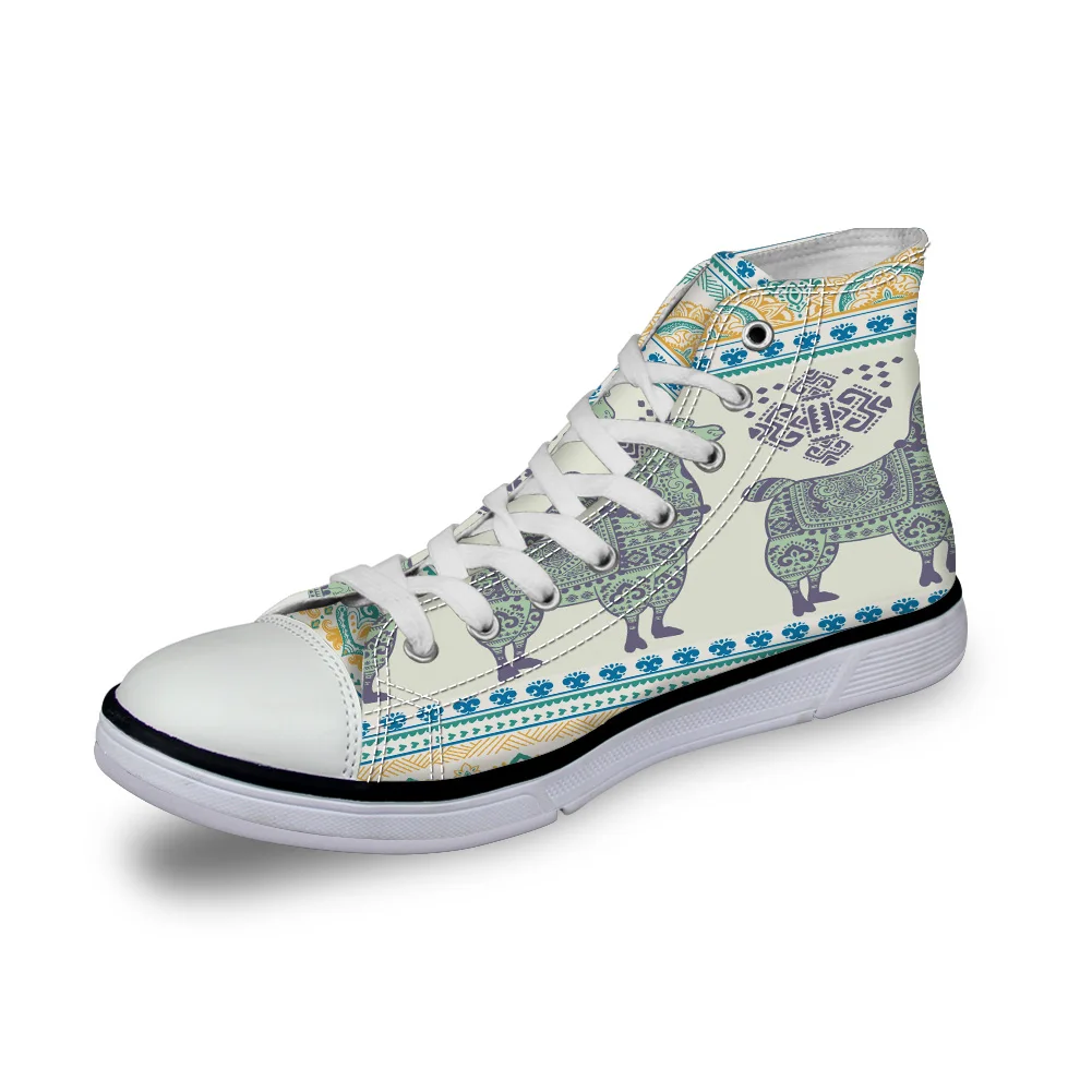 

Women Canvas Shoes Animal Cute Alpaca Cartoon High Top Flats Unisex Vulcanized Shoes Female Casual Shoes
