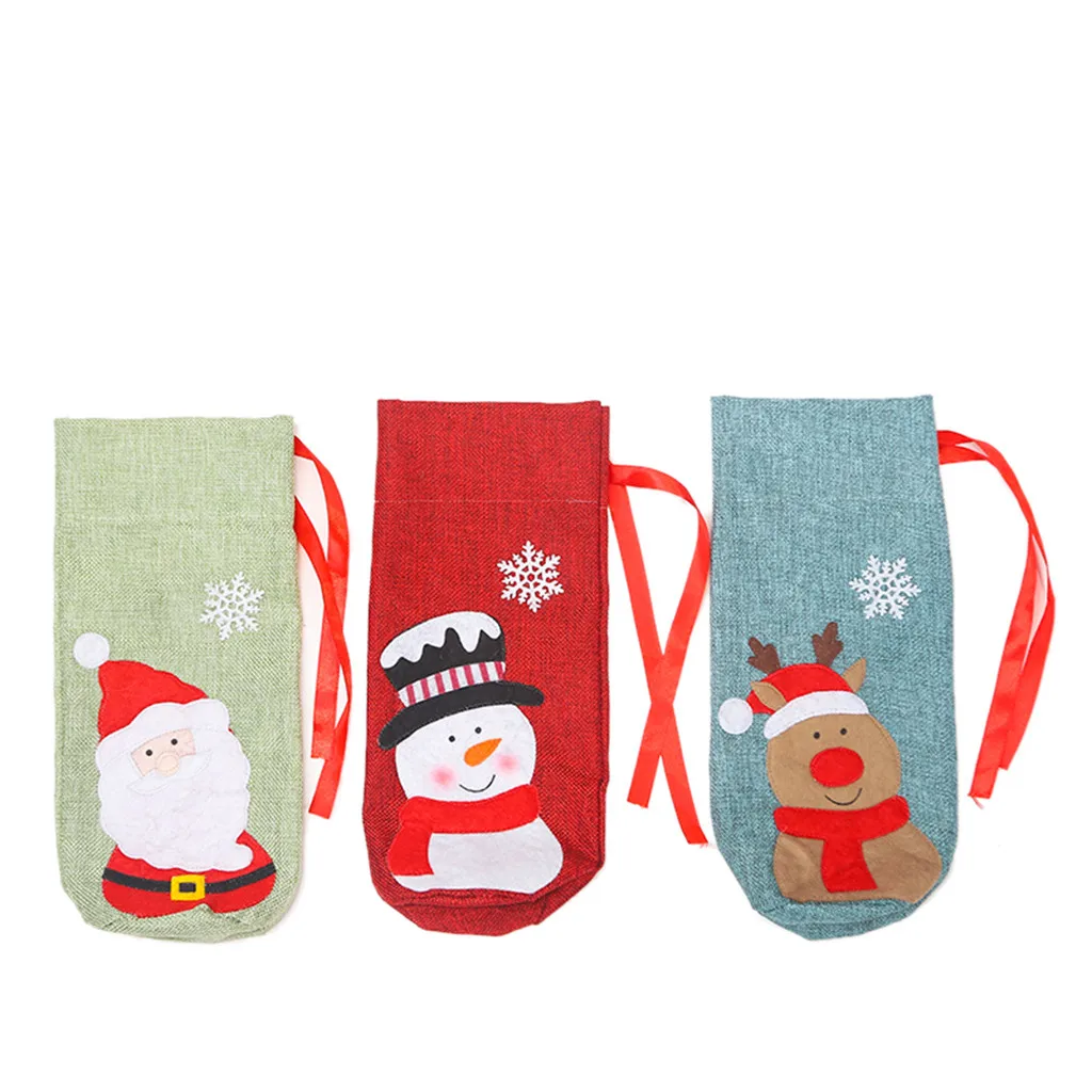 Merry Christmas Santa Wine чехол для бутылки Xmas Festival вечерние украшения стола подарочный набор из ткани для хранения бутылок 32x13cm#24