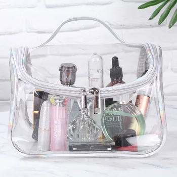 

2020 New Transparent Women Cosmetic Bag Fashion Portable Multipurpose Waterproof Pack Large Capacity Handbags B612