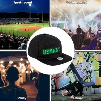 

Animated LED Message Sign Hiphop Cap Men Adjustable Snapback Baseball Hat