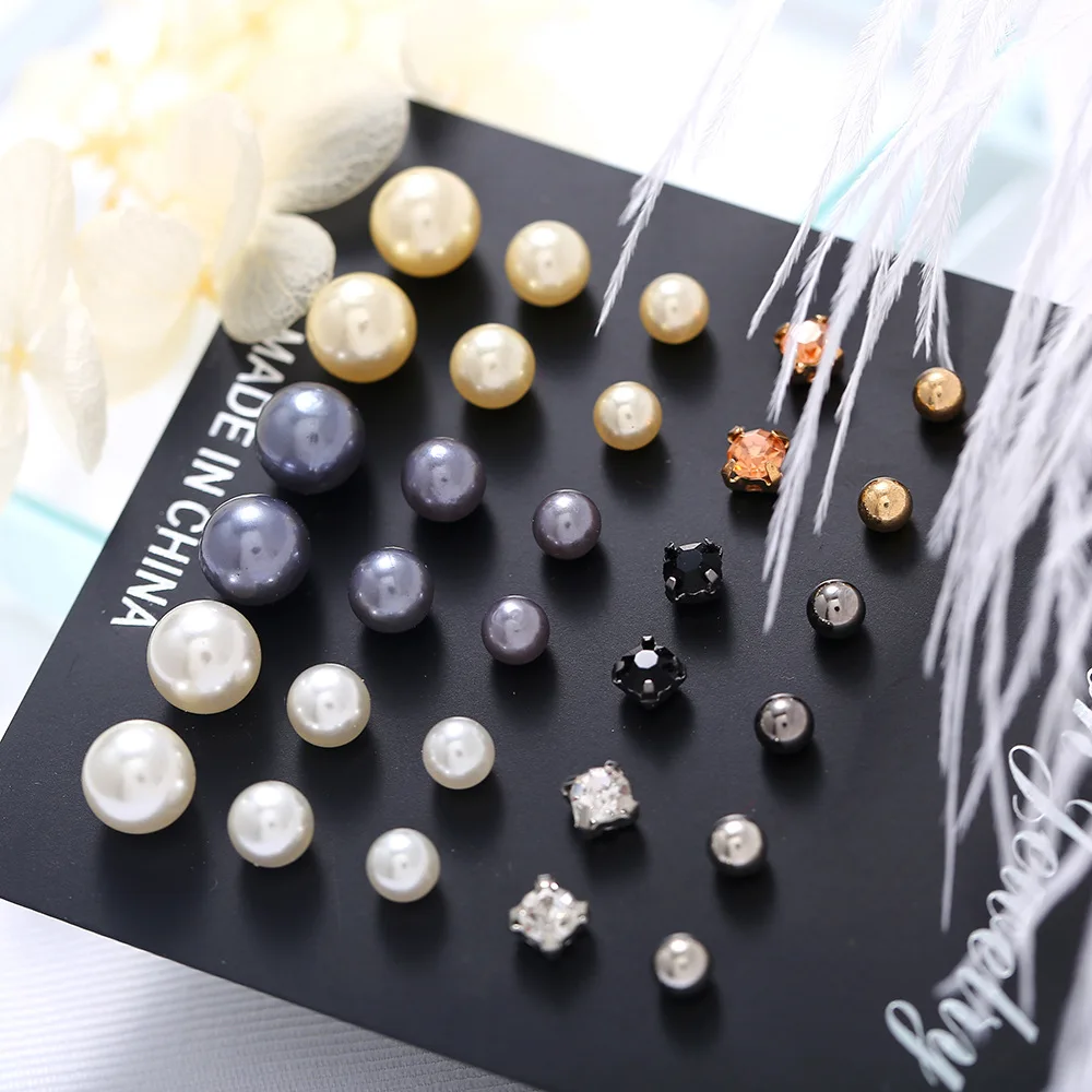 Корейские богемные серьги-гвоздики серебристого и золотого цвета, простые серьги-гвоздики с имитацией жемчуга для женщин, модные ювелирные изделия KB300 по удивительной цене