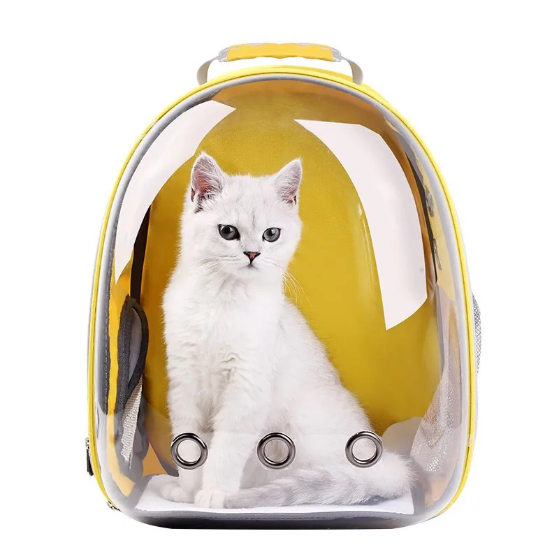 Кошка Рюкзак-переноска капсула рюкзак с окошком прозрачный Кошка Перевозчик вентилируемые авиакомпании одобрил путешествия рюкзаки для домашних животных