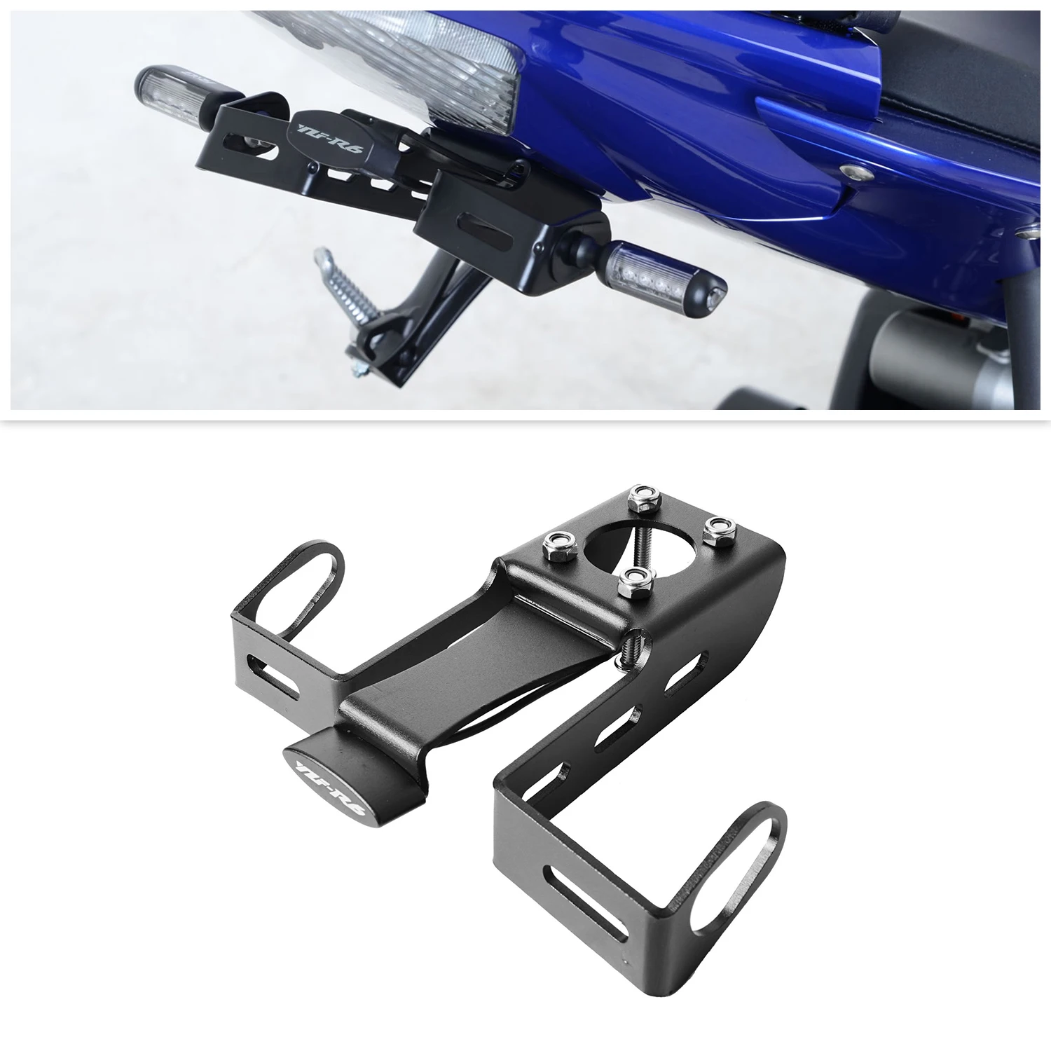 

Motorcycle License Plate Holder License Bracket Tail Tidy For Yamaha R6 2006-2016 Black
