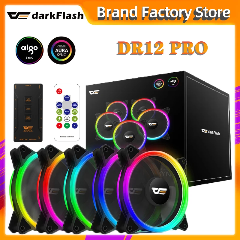 Darkflash DR12 PRO aura синхронизации 120 мм охлаждающий вентилятор RGB с регулируемой