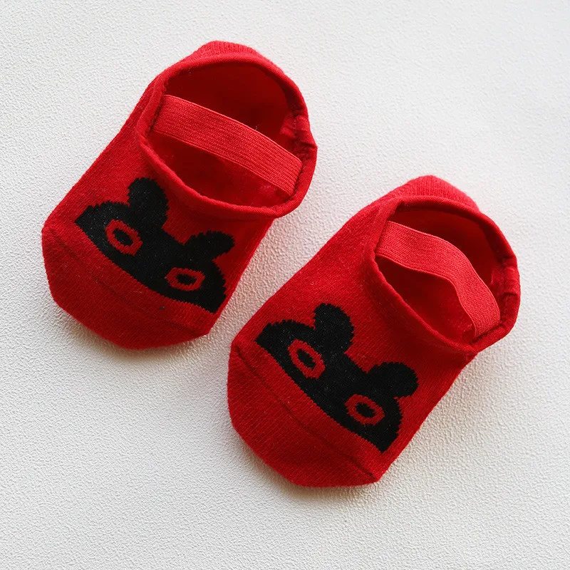 Non-slip Детские носки Демисезонный хлопковые носки для маленьких мальчиков и девочек носки-тапочки для Костюмы аксессуары - Цвет: 01Red