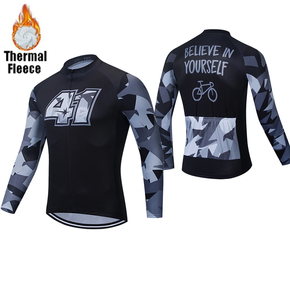 Men's Cycling Clothing 2022 Bike Team Winter Fleece Long Sleeves Cycling Jerseys MTB Ropa Ciclismo Maillot Bicycle Bike Jacket