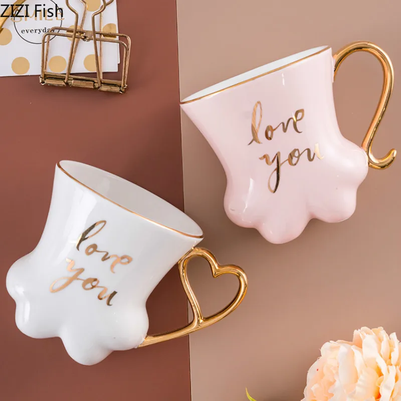 Creative Cat Claw Shape Ceramics Tea Cups Ceramic and For Coffee 300ML Drinkware Household Decoration Drinking Utensils | Дом и сад